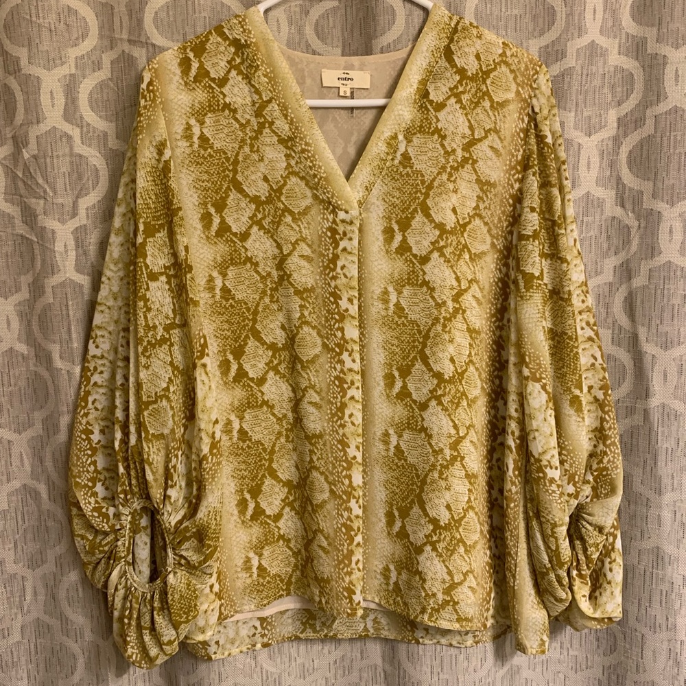 Yellow snakeskin blouse